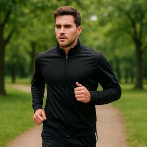 Men’s Track Jacket & Jogger Set – Gray and Dark Gray | Size L